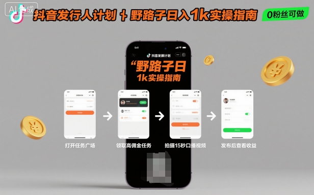 抖音发行新玩法手机操作日赚千元秘籍-西蒙学社