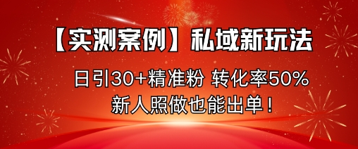私域引流新技巧日增30+精准粉丝转化率50%新手速成爆单！-西蒙学社