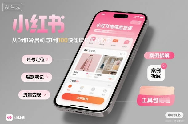 小红书电商实战课程：冷启动到爆增长速成教学路-西蒙学社