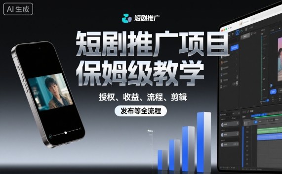 短剧推广项目保姆级实操教程授权收益流程剪辑发布全掌握-西蒙学社