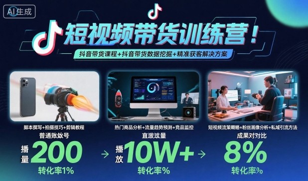 短视频带货实战训练：抖音课程数据挖掘精准获客解决方案-西蒙学社