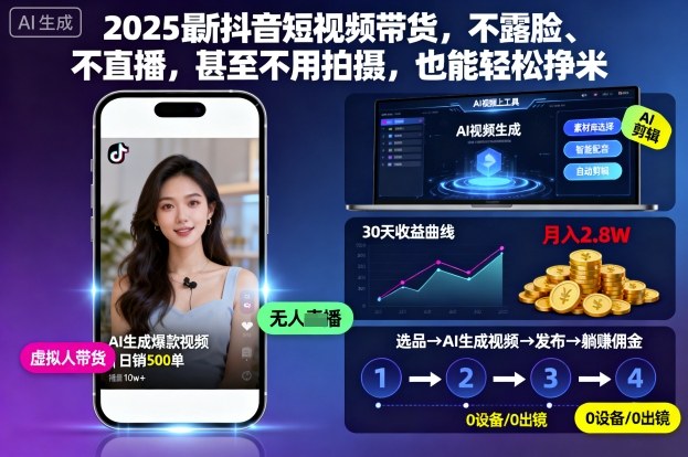 2025抖音带货无需露脸免直播免拍摄轻松盈利-西蒙学社