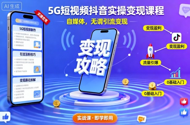 5G时代自媒体抖音短视频实战变现教程-西蒙学社