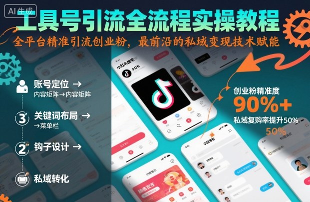 工具号引流实操教程：全平台精准吸引创业粉最新私域变现技术实战指南-西蒙学社