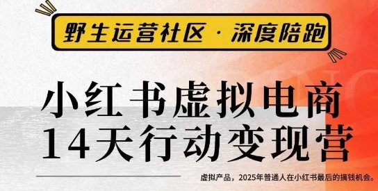 小红书虚拟电商14天变现训练营3.0，​虚拟产品，2025年普通人在小红书最后的搞钱机会-西蒙学社