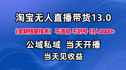 淘宝无人直播13.0公域私域整合技术避险稳播备战旺季日入1000元独家实操-西蒙学社