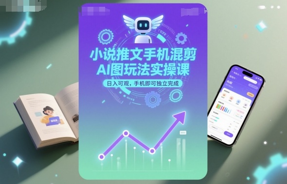 AI小说推文混剪手机实操课，高收益独立完成-西蒙学社