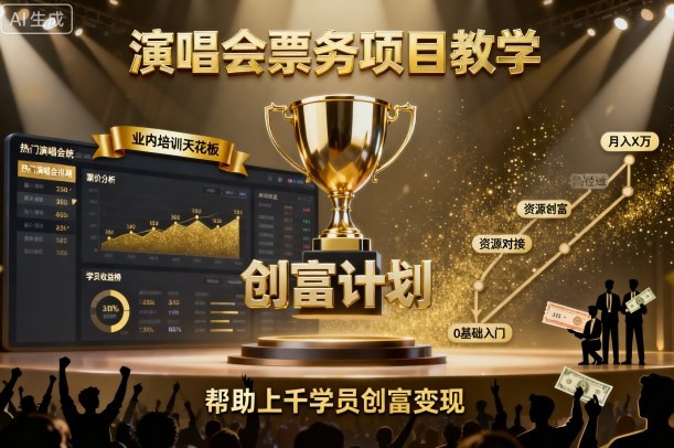演唱会票务项目顶级培训 行业领先教学 助力千名学员快速创富变现-西蒙学社
