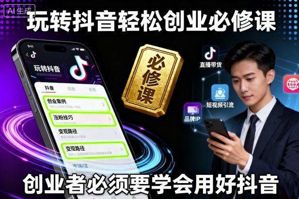 抖音创业必备课轻松玩转赚钱教程-西蒙学社