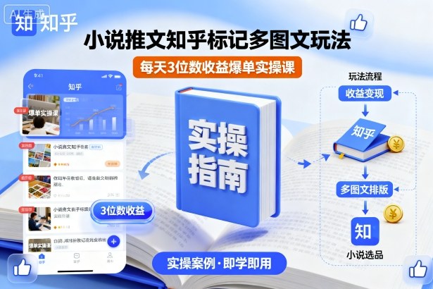 知乎小说推文多图文实战教程 每天轻松赚取数百元收入-西蒙学社