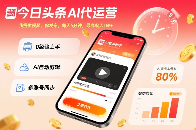头条AI托管服务：视频我来给您发布，每日5分钟躺赚1万+曝光真相-西蒙学社