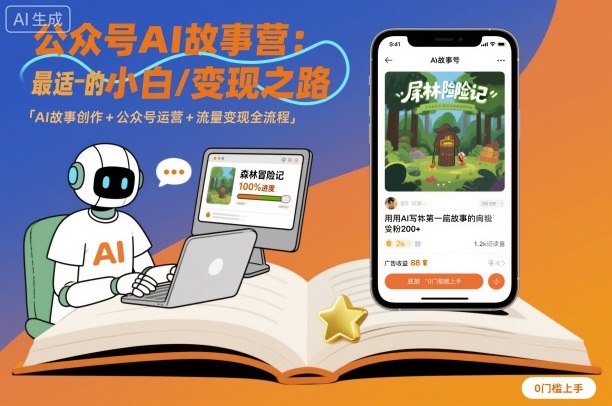 公众号AI故事营：新手自媒体变现最佳途径-西蒙学社