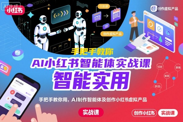 AI小红书智能体实战指导用AI制作虚拟产品提效内容变现实战技能-西蒙学社