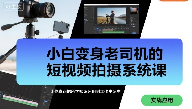 零基础速成短视频拍摄高手系统课程实战工作生活应用-西蒙学社