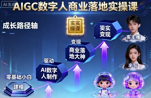 人工智能数字人落地实战训练班，零基础速成商业应用高手-西蒙学社