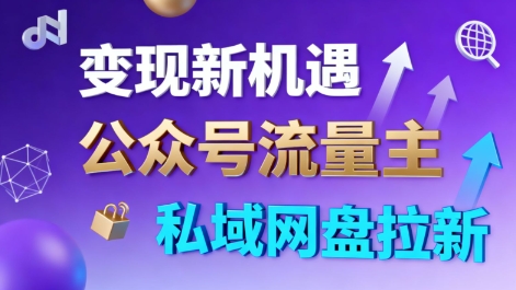 公众号流量主结合私域网盘拉新多重变现方法简单实操当天收益见效-西蒙学社
