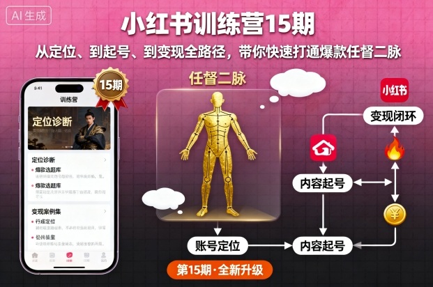 小红书训练营15期从定位起号到变现全路径速成让你快速精通爆款创作-西蒙学社