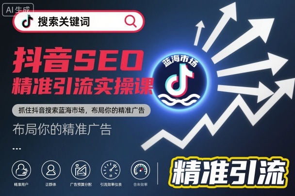 抖音SEO引流实战教程把握搜索蓝海市场精准广告布局课-西蒙学社