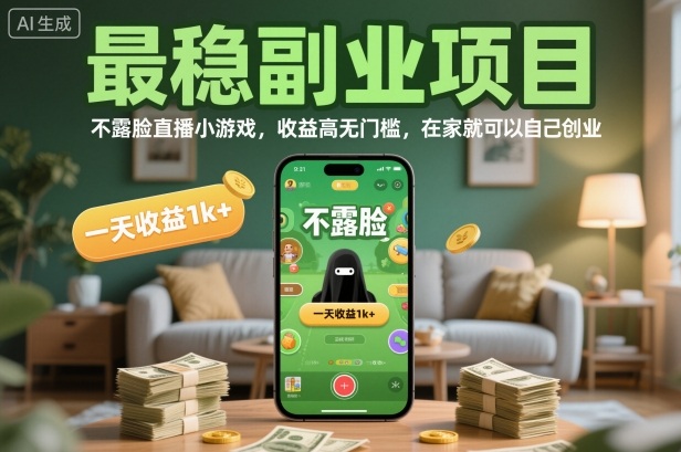 靠谱不露脸副业:直播小游戏躺赚1000+,新手可做,居家创业揭秘-西蒙学社