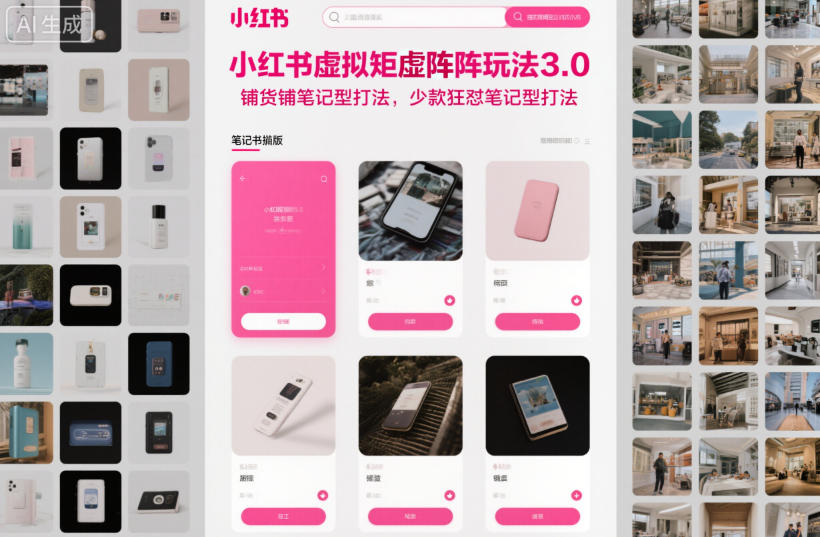 小红书虚拟矩阵最新版打法：铺货笔记与少款狂怼笔记实战策略-西蒙学社