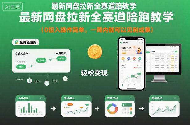 网盘拉新零投入全程陪跑教程简便操作七天见效-西蒙学社