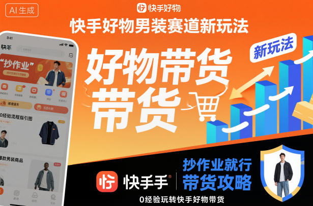 快手男装带货新策略照抄即成功新手0基础快速玩转好物赛道-西蒙学社