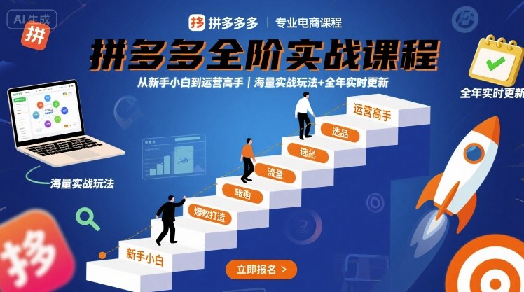 拼多多实操培训：草根成长到运营大师必备 实战策略全年更新【2025年10月】-西蒙学社