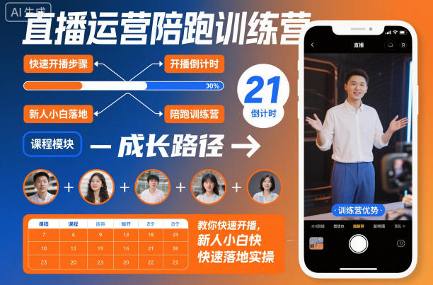 直播运营陪跑训练营助新人小白速成开播落地实操-西蒙学社