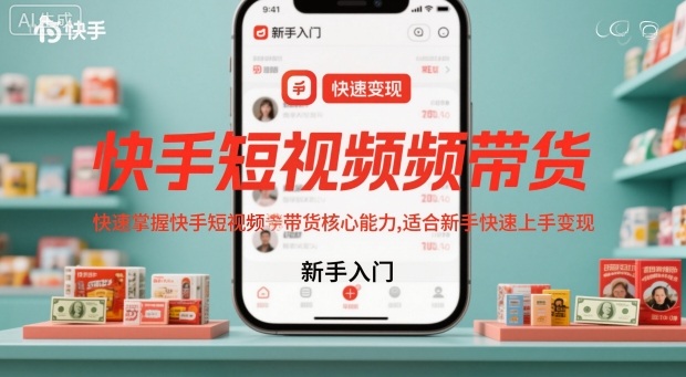 快手短视频带货新手速成变现技巧立即上手-西蒙学社