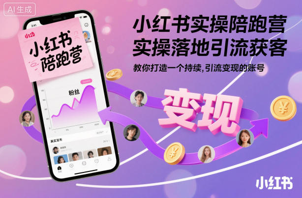 小红书陪跑营实战引流获客培训打造持续变现账号-西蒙学社