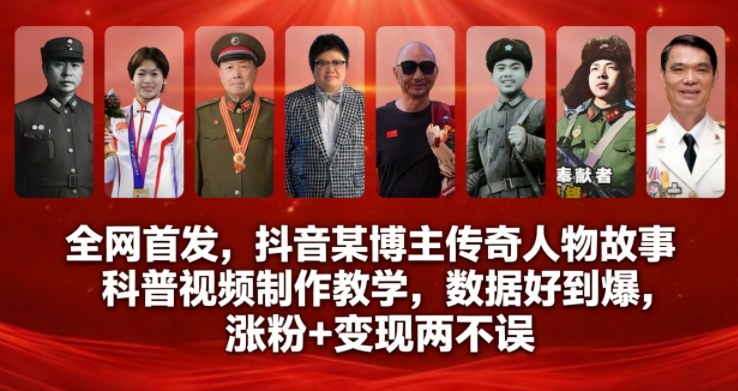 抖音爆款视频完整教学教你制作人物故事科普内容涨粉变现双丰收-西蒙学社