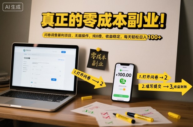 轻松日赚100+零撸问卷调查副业全曝光!稳赚零门槛操作指南-西蒙学社
