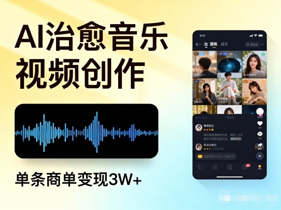 AI制作治愈音乐视频多平台投稿单条变现3万加-西蒙学社