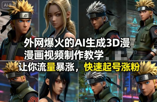 国外热门的AI智能生成3D漫画视频教程,助你流量暴增快速涨粉-西蒙学社