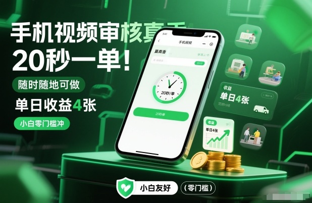 手机视频审核任务20秒一单日入400元随时随地做新手零门槛-西蒙学社