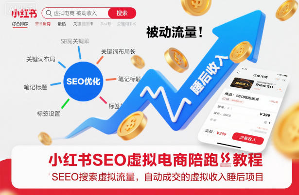 小红书SEO虚拟电商陪跑教程:获取被动搜索流量实现自动化成交睡后收入-西蒙学社