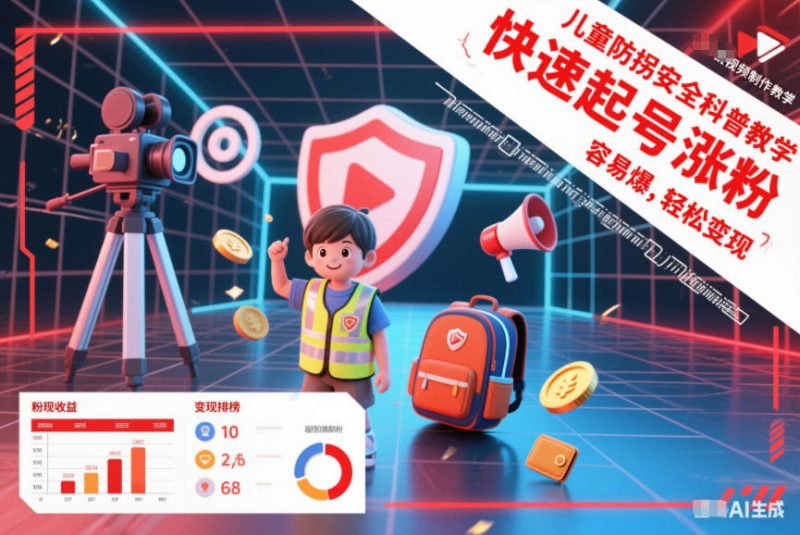 儿童防拐视频制作教程:安全科普爆款轻松涨粉变现快-西蒙学社