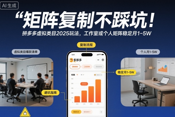 2025 拼多多虚拟类目矩阵复制秘籍 工作室个人稳定月赚 1-5 万实操-西蒙学社