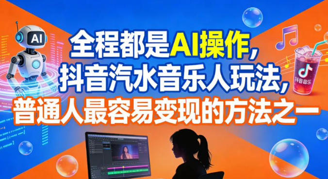 抖音汽水音乐人AI玩法普通人快速变现的简单方法-西蒙学社