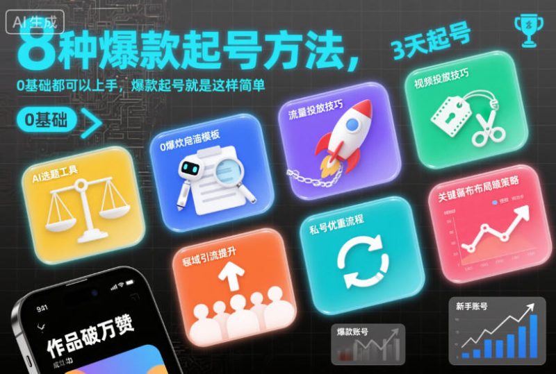 8种爆款起号秘诀零基础新手轻松入门快速引流-西蒙学社
