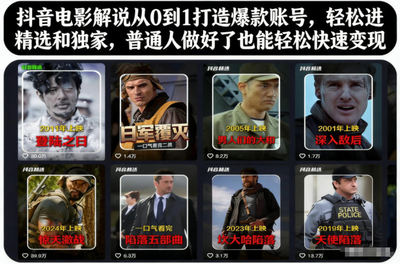 抖音零基础电影解说新手打造爆款账号 轻松入选专属变现快速赚钱-西蒙学社