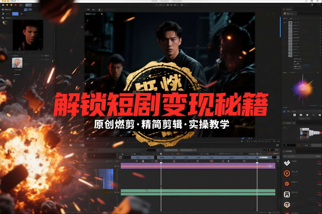 短剧拉新原创燃剪精剪实战课掌握变现秘诀-西蒙学社