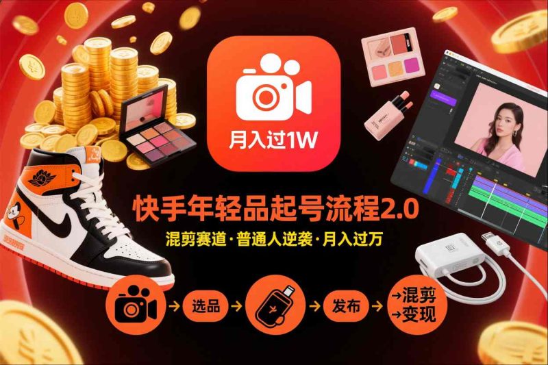 快手年轻品带货起号2.0混剪教程普通人月入过万秘籍-西蒙学社