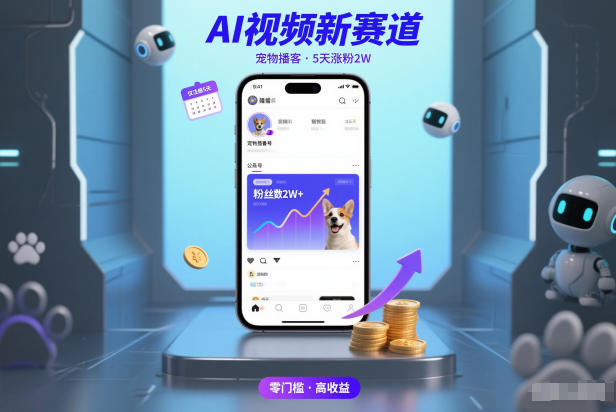 AI视频风口宠物主播五天涨粉两万收入可观-西蒙学社