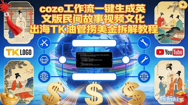 Coze扣子一键生成英文版民间故事视频文化出海TikTok油管赚美金教程拆解-西蒙学社