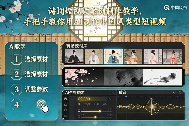 AI轻松制作中国风古诗词短视频教学指南-西蒙学社