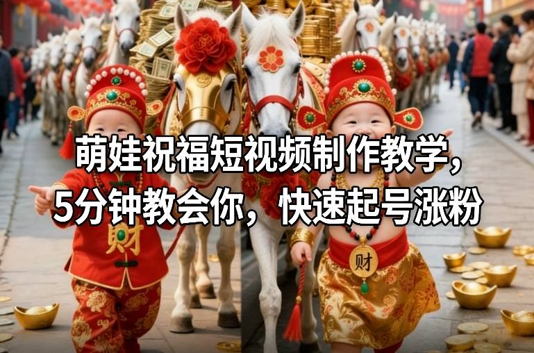 萌娃祝福短视频制作教程5分钟学会快速吸粉技巧-西蒙学社