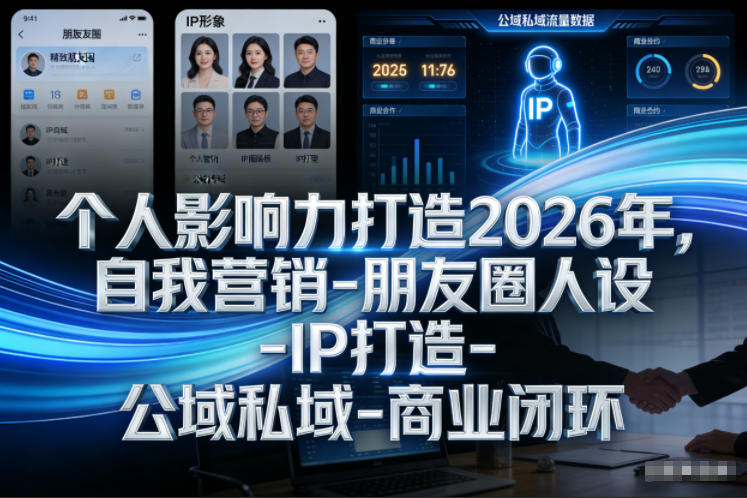2026年个人影响力打造秘诀：自我营销朋友圈人设IP构建公私域商业闭环-西蒙学社