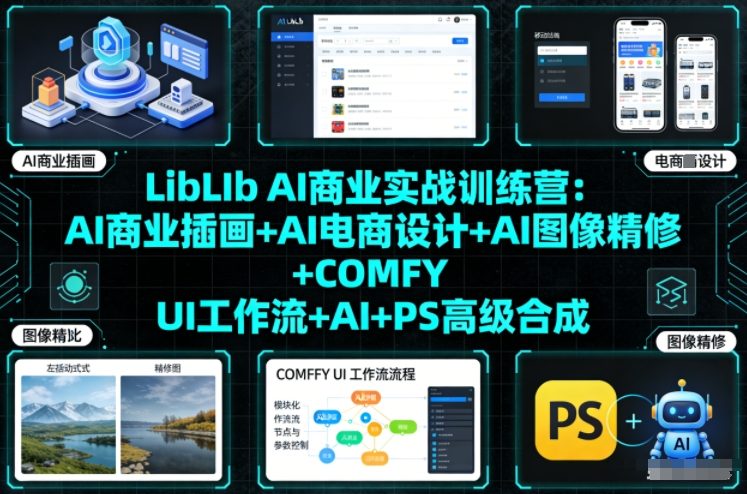 LibLIb AI商业实战训练营：AI插画电商设计图像精修COMFYUI工作流与AI-PS高级合成-西蒙学社