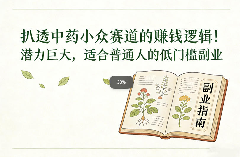 中药小众赛道盈利模式深度剖析，高潜力低门槛副业普通人轻松赚金-西蒙学社
